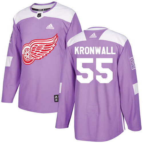 Adidas Red Wings #55 Niklas Kronwall Purple Authentic Fights Cancer Stitched NHL Jersey - Click Image to Close